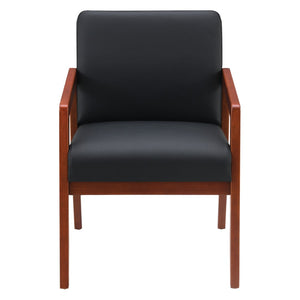 OSP Home Furnishings Wood Guest Chair with Cherry Finish Frame and Memory Foam Seat for Executive Offices Cherry WD587-U6