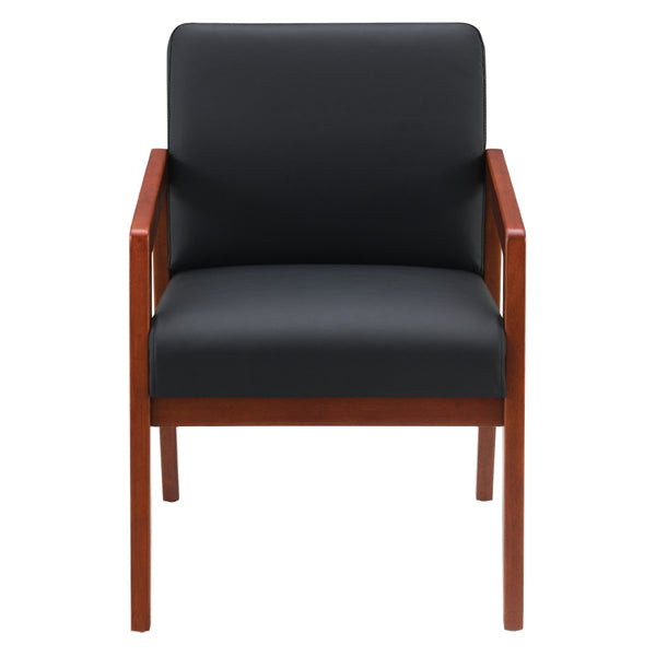 OSP Home Furnishings Wood Guest Chair with Cherry Finish Frame and Memory Foam Seat for Executive Offices Cherry WD587-U6