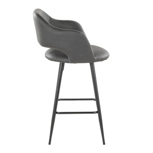 English Elm 26" Counter Stools Set of 2 Grey Faux Leather Urban Kitchen Island Seating B202S00359