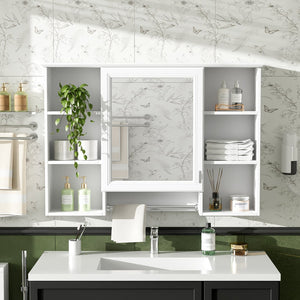 English Elm 3-in-1 Wall Mounted Bathroom Medicine Cabinet with Soft Close Mirror and Towel Bar White N710P358613K