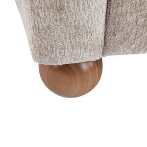 English Elm Christopher Knight Home® - Cozy Wingback Armchair with Plush Bouclé Upholstery, Solid Wood Legs, Timeless Elegant Comfort beige brown 32 L x 29.5 W x 26.75 H N776P293322B