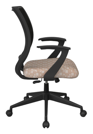 OSP Home Furnishings Screen Back Mesh Task Chair with Lumbar Support and T Arms for Home Office Use Birch EM51022N-K106