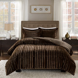 Madison Park Duke Glam/Luxury Faux Fur Comforter Mini Set MP10-3068 Chocolate