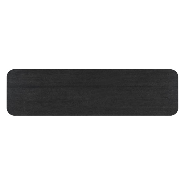 English Elm Mirod Acacia Veneer Console Table with U-base and Curved Edges for Entryway N760P237958B