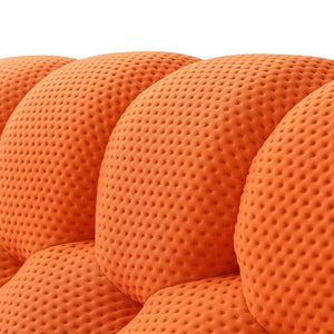 English Elm Bubble Bubble Armless Sofa Orange Modular Seat — Breathable 3D Knit, High-Density Foam Comfort, Kid-Safe Design B341P320929
