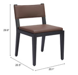 Roxas Dining Chair - Set of 2 Brown 109979 Zuo Modern