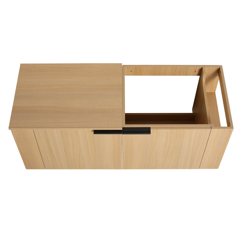 English Elm 48 Modern Bathroom Vanity Sink Combo with Soft-Close Doors, Engineered Wood, Spacious Storage, Easy Assembly Oak W1972S00013