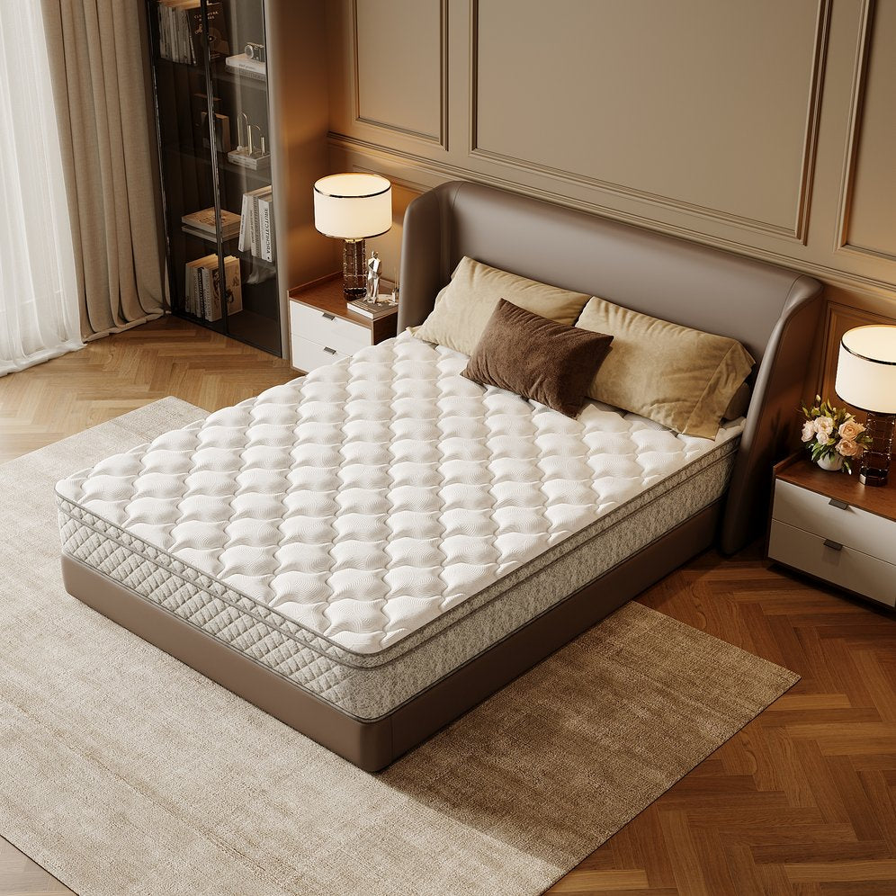 English Elm Queen Hybrid Mattress 12 Inch Gel Foam Pocket Coil Medium Firm Sleep Support W3682P338224