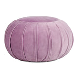 English Elm Pouffe 13" Round Pleated Accent Throw Pillow, Lavender Velvet