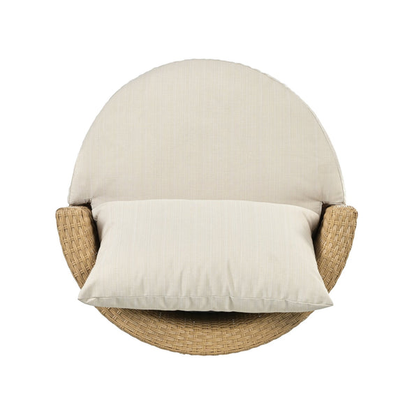 English Elm Christopher Knight Home® - KONO 3PC Outdoor Boho Faux Wicker Chat Set with Tempered Glass Table, Beige Cushions, Durable Elegance N775P245731B