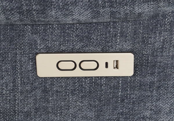 English Elm Blue Power Lift Recliner Chenille with Heat, Massage & Lift Assist — Remote Control, Plush Comfort B062P215447