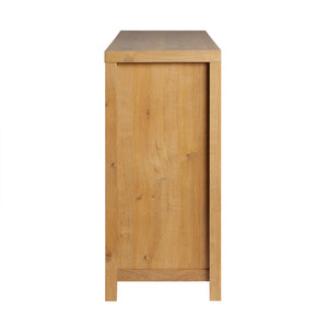 58" 4-Door Sideboard w/ Arched Rattan Panels English Oak SAHD5DEO Walker Edison