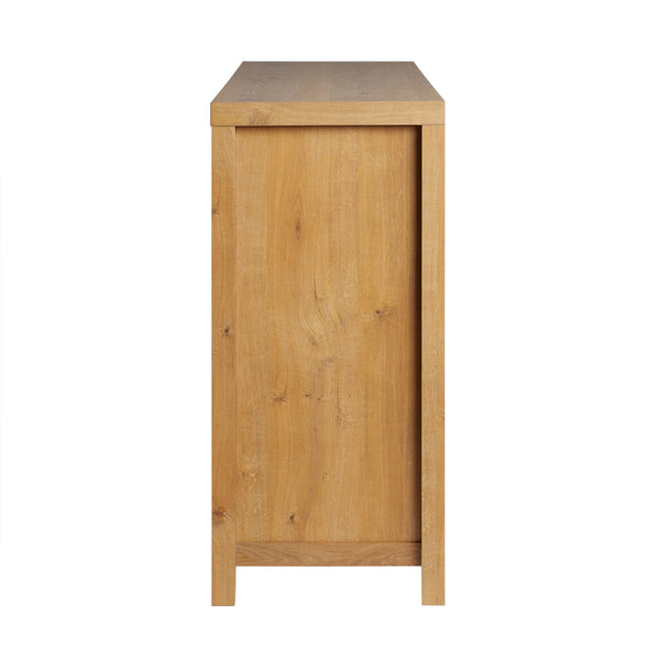 58" 4-Door Sideboard w/ Arched Rattan Panels English Oak SAHD5DEO Walker Edison