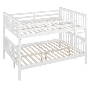English Elm Full Over Bunk Bed Solid Pine Frame White Finish Converts to Two Beds LT000203AAK-1