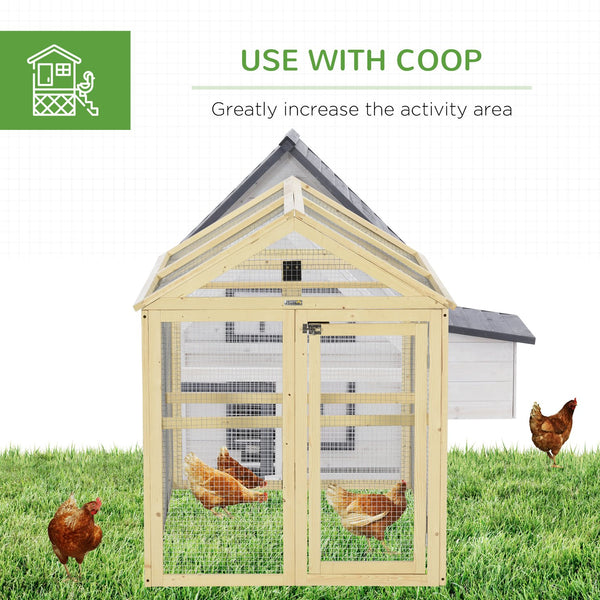 English Elm Pawhut Fir Wood Outdoor Chicken Run Modular Weatherproof Backyard Enclosure for Small Flocks W2225P200518