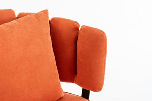 English Elm Decorative Chenille Barrel Tub Chair with Pocket Coil Cushion for Cozy Reading Nooks Orange W5188P462023