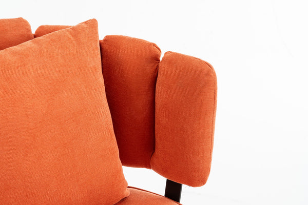 English Elm Decorative Chenille Barrel Tub Chair with Pocket Coil Cushion for Cozy Reading Nooks Orange W5188P462023