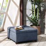 Madison Park Aspen Transitional Soft Close Storage Ottoman MP101-1002 Blue