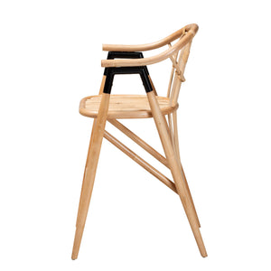 English Elm Modern Rattan Counter Stool Woven Bohemian Seat with Wraparound Arms for Kitchen B2750P420434
