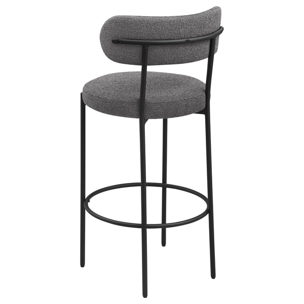 English Elm Concord Grey Boucle Bar Chair Set of 2 — Curved Back, Foam Cushioning, Ring Footrest, Modern Comfort B062P299855