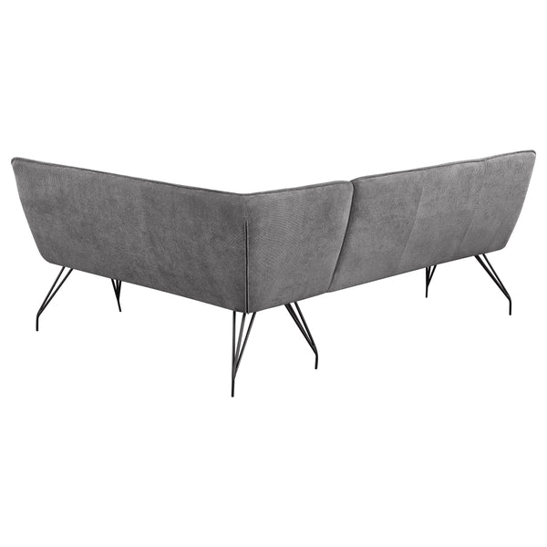 English Elm Ledger Upholstered L-shaped Bench Tufted Fabric Corner Dining Nook Seating Grey B062P441112