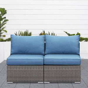 English Elm 59.8"width Outdoor Pe Rattan Modular Loveseat Set with Weather Resistant Cushions B082P455123