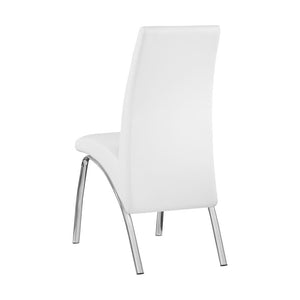 English Elm Set Ultra-Modern Leatherette Side Chairs with Chrome Curved Legs, Sleek Contoured Seats for Dining Comfort White B016P224568