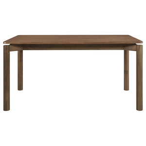 English Elm Perkins Rectangular Dining Set with Embossed Detail and Upholstered Chairs for Four Natural Walnut B062S01627