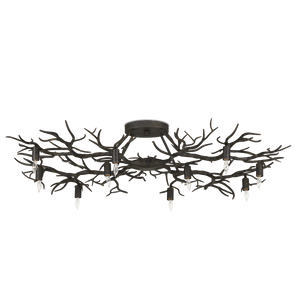 Rainforest Bronze Semi-Flush Mount Light Fixture - Nature-Inspired Design for Modern Spaces