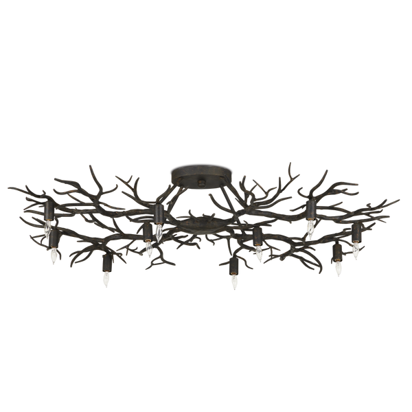 Rainforest Bronze Semi-Flush Mount Light Fixture - Nature-Inspired Design for Modern Spaces