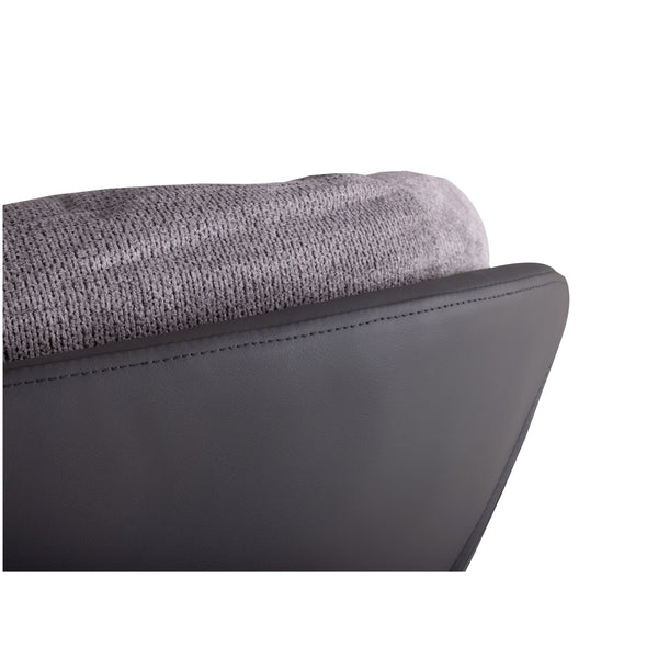 English Elm Christopher Knight Home® - 360° Swivel Office Chair Chenille and Faux Leather Accent with Metal Base, Ergonomic Plush Seating for Home and Office Black,Light Gray N817P205024G