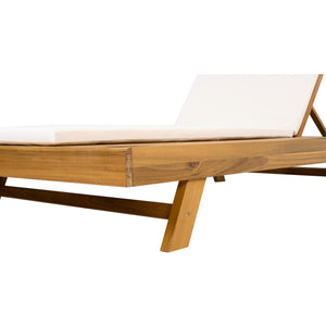 English Elm Christopher Knight Home® - Lounge Chaise Set - Stylish Acacia Wood, Water-Resistant Cushions, Adjustable Comfort For Outdoors! N770P253442T_N770P253018C