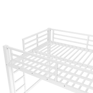 English Elm Twin Floor Bed Solid Pine Frame with Guardrails and Door for Safe Kid Sleep W1580P435707