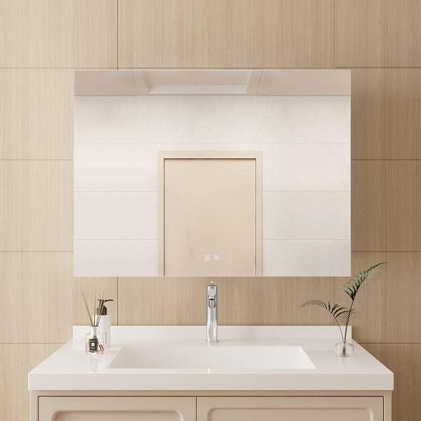 English Elm Vellum Backlit Led Vanity Mirror with Defogger Frameless Copper Free Bathroom Wall Mount B2731P478339