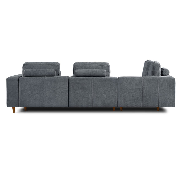 English Elm 2-piece L-shaped Sectional Sofa with Wood Legs Modular Seating for Living Room N758838485E