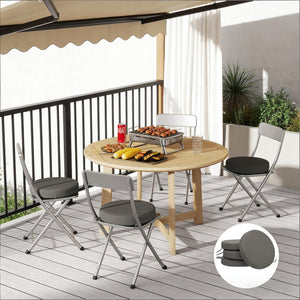 English Elm Soft Round Dining Chair Cushions Set of 4 with Washable Covers and Foam Padding T3971P443095