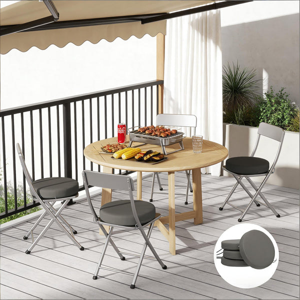 English Elm Soft Round Dining Chair Cushions Set of 4 with Washable Covers and Foam Padding T3971P443095