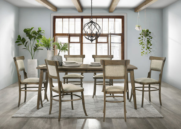 English Elm Billie Rustic 7 Piece Rectangular Dining Set Seats Six with Upholstered Armless Chairs B2749S00284