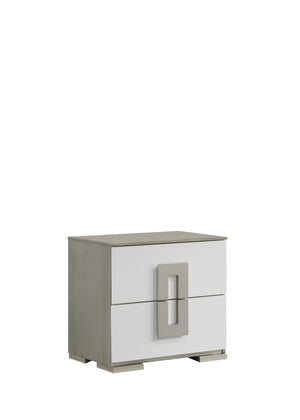 English Elm Olivia Contemporary 2-Drawer Nightstand in White Semi-Gloss with Oversized Metallic Handles, 24"W x 16"L x 22"H B009P241738