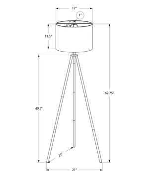 English Elm Lighting, Contemporary Tripod Floor Lamp With Brass Finish & Ivory Drum Shade For Modern Decor B2710P221296
