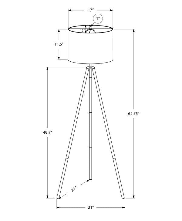 English Elm Lighting, Contemporary Tripod Floor Lamp With Brass Finish & Ivory Drum Shade For Modern Decor B2710P221296
