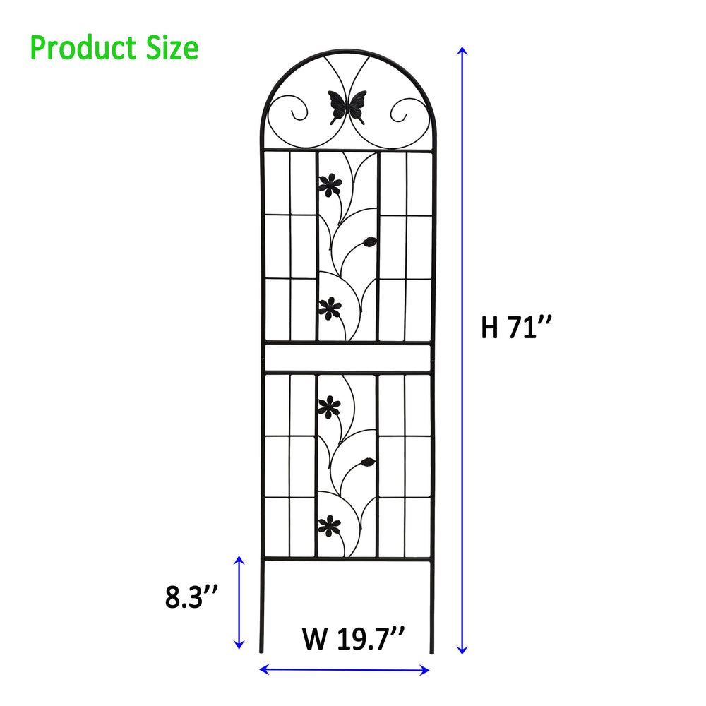 English Elm 4 Pack Powder-coated Metal Garden Trellis Panels Rustproof Climbing Plant Support Outdoor W1586P266748