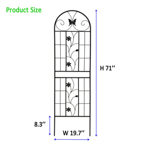 English Elm 4 Pack Powder-coated Metal Garden Trellis Panels Rustproof Climbing Plant Support Outdoor W1586P266748