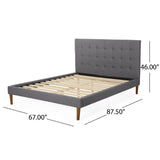 Christopher Knight Home® - Noble House - Upholstery Queen Size Bed -Charcoal-Combo