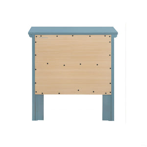 English Elm Teal Transitional Nightstand 24"H x24"W x16"D — Vivid Teal Finish, 2 Drawers, No Assembly Needed B078107988