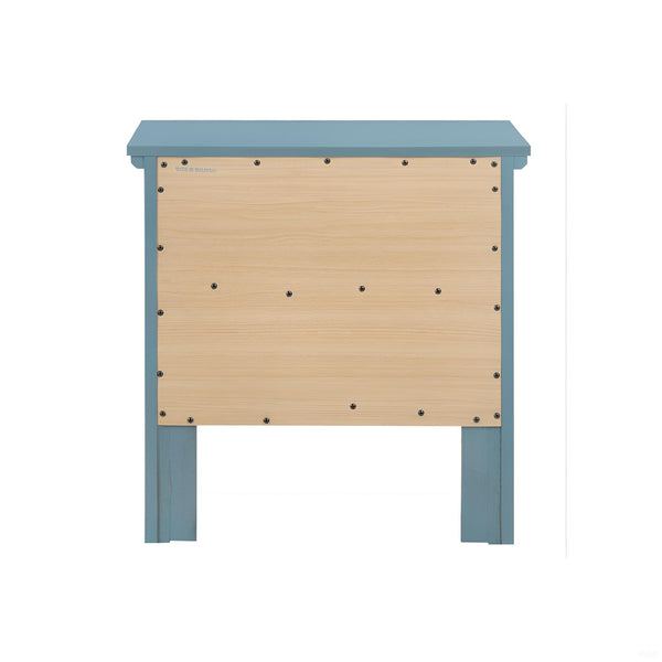 English Elm Teal Transitional Nightstand 24"H x24"W x16"D — Vivid Teal Finish, 2 Drawers, No Assembly Needed B078107988