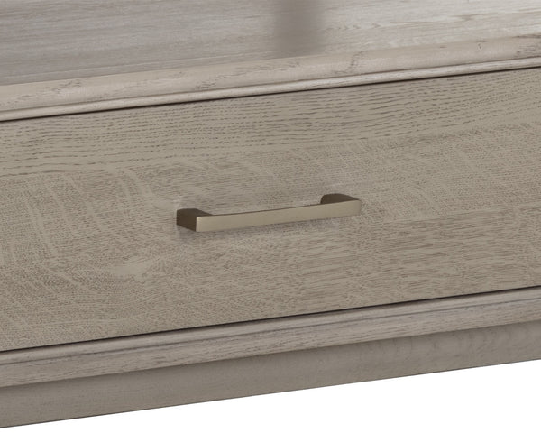 Sunpan Bridgerton Nightstand: Mid-Century Modern Oak Design with Soft Close Drawers and Open Shelf Space