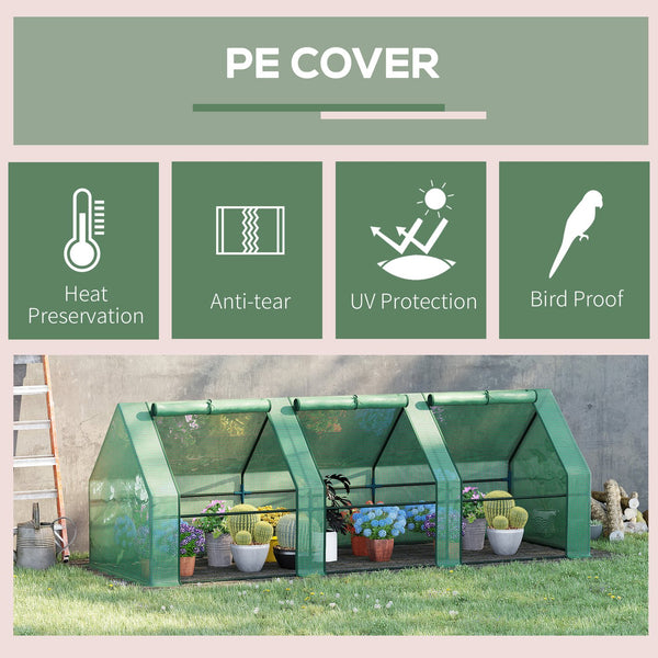 English Elm Greenhouse Tunnel Walk-in Outdoor Pe Cover Steel Frame Uv Protected Garden Shelter T3971P383522