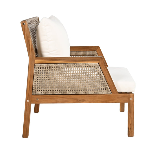 English Elm Acacia Hardwood Wicker Club Chair Deep Seating Outdoor Patio with Cushioned Comfort N780P248457T-2