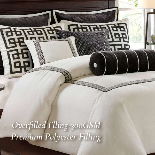 English Elm 9 King Jacquard Oversized Duvet Comforter Set with Shams & Decorative Pillows – Luxurious Bedding Ensemble Multicolor 22.83 L x 18.9 W x 17.32 H B035P319230